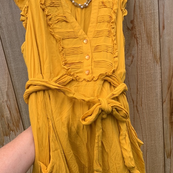 Anthropologie mustard dress Odille (fixed stitches) - Picture 9 of 15